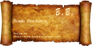Bumb Barbara névjegykártya